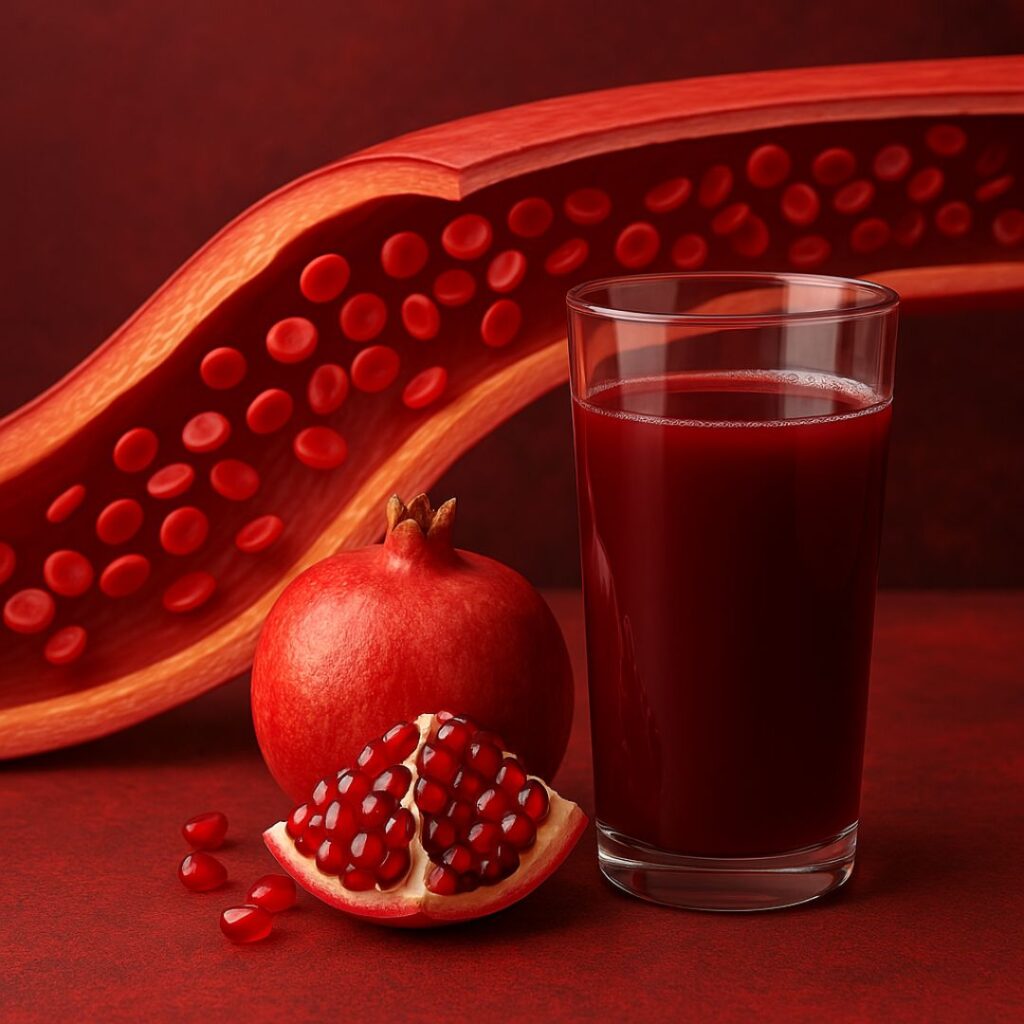 Zumo de granada y salud arterial