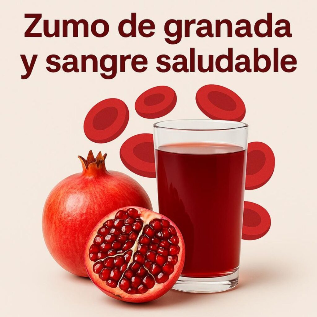 Zumo de granada y sangre saludable