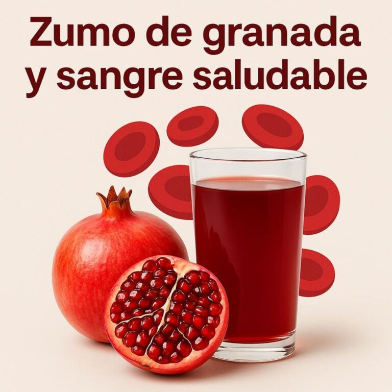 Zumo de granada y sangre saludable