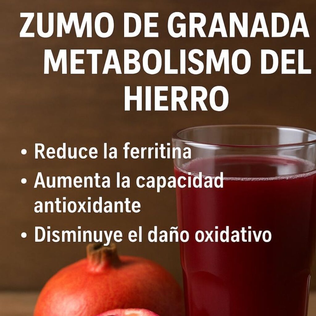 Zumo de granada y metabolismo del hierro